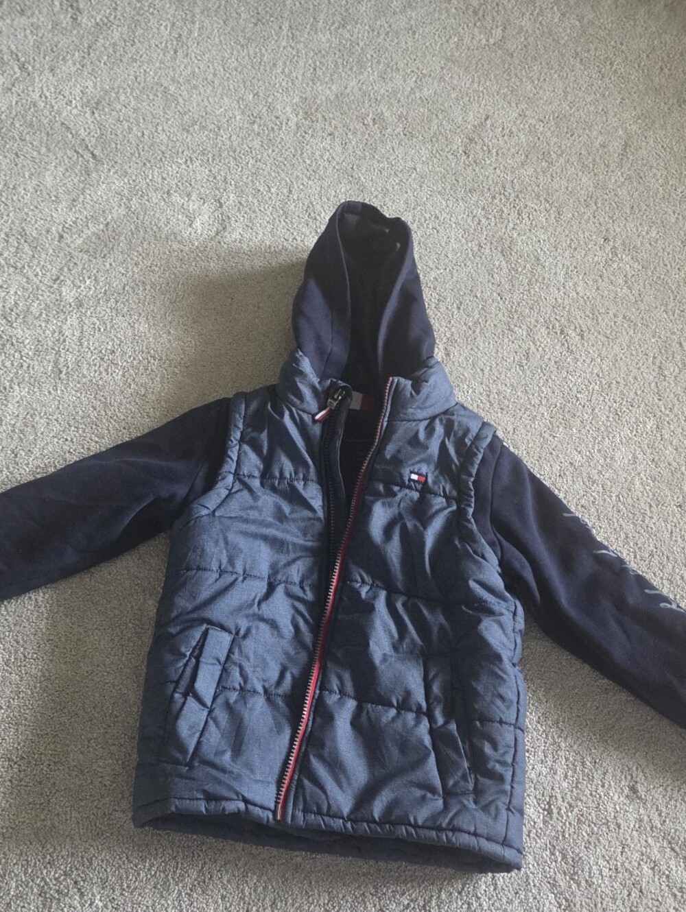 Tommy Hilfiger Navy Hooded Puffer Jacket for Kids